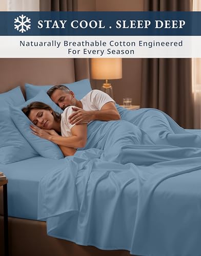 Image of LANE LINEN Sleep Number Sheets Split Top King Sateen - Mountian Spring | King Size Deep Pocket Sheets - 4-Piece Set, For Guests And Everyday Use, For A Silky Hotel-Style Bed, Luxe Sheen