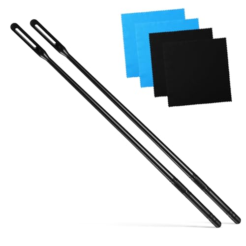 GALPADA 2 Pcs Flute Cleaning Rods with Cleaning Cloths for Woodwind Instrument Care Flute Maintenance Accessories