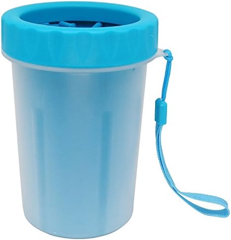 Portable Dog Cleaning Paw Cleaner for Dogs Outdoor Bath Paw Washer Cup Cleaning Brush Grooming Solution (Medium, Blue)