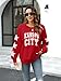 MNLYBABY Football Sweatshirt Women Game Day Sweatshirts in My Game day Era 87 Graphic Long Sleeve Tops Ruby Red