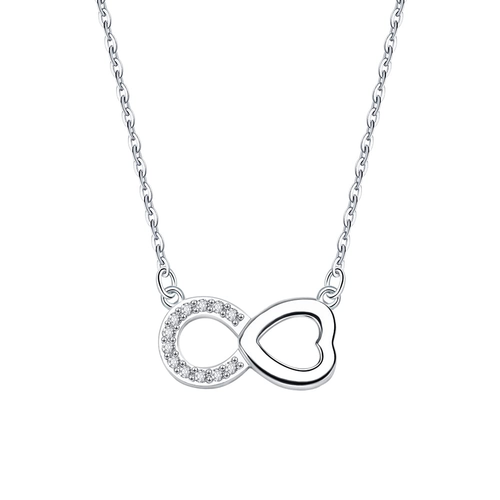 Viwind Kette Damen 925 Sterling Silber Unendlichkeit Love He