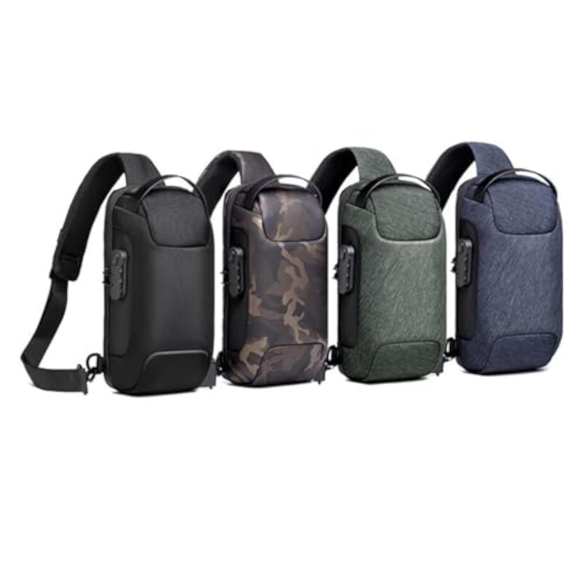 Sling Bag for Men with Lock Backpack Handbag for Cycling Travelling Black