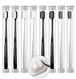 8 Pcs Extra Soft Toothbrush for Adult, Micro Manual Nano Toothbrush with 20000 Soft Bristle for Pregnant Women, Elderly, Braces and Gum Recessions, Protect Fragile Sensitive Gums(Black & White)