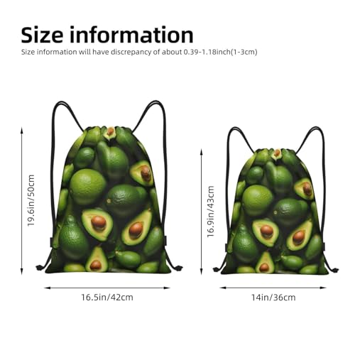 Avocado Pattern Print Drawstring Backpack Sport Bag Sack Cinch Bags,Sports Gym Bag For Women Men,For Travel,Swimming4