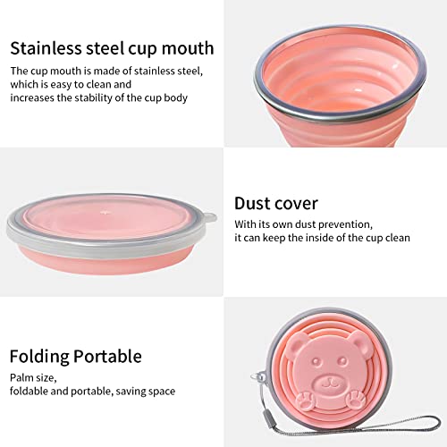 Collapsible Cup - Lightweight Silicone Foldable Cup-Expandable Folding Drinking Cup -Reusable Portable Mugs Cup For Travel, Camping, Hiking, Survival, Picnic, Beach, Holiday Vacation, Outdoor Sports #TOP6