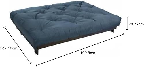 Miniatura 211 de Poly Solid - Colchón de futón completo, 8 pulgadas, color azul polvoriento Negro -,Azul,rosado (Blush Pink),Borgoña,Burnt orange,2-Burnt