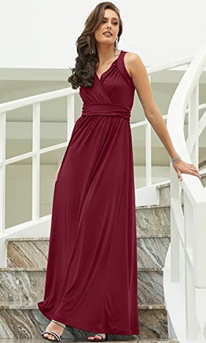 Image of KOH KOH Womens Long Sleeveless Flowy Bridesmaid Cocktail Evening Gown Maxi Dress