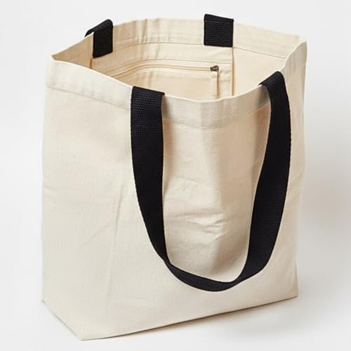 ELES VIDA® Baumwolltasche 45x38x15 cm PREMIUM - OEKO-TEX® zertifiziert - Umhängetasche, hochwertige Stofftasche, Tragetasche, Schultertasche, Einkaufstasche, Jutebeutel, Stoffbeutel