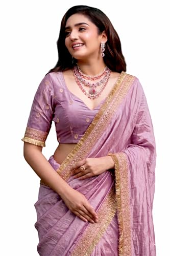Image of Women's Designer Bollywood Soft Georgette Heavy Embroidery Sequins Work Sarees For Wedding With Blouse Piece
