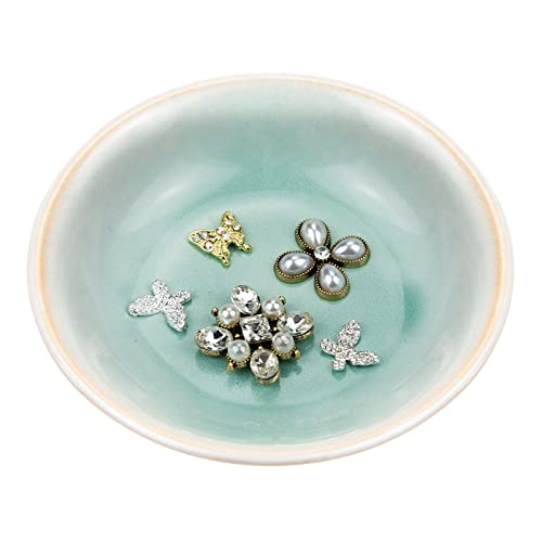 Fantasyon Ceramic Jewelry Trays Small Decorative Trinket Dish Round Key Dish For Entryway Table Key Bowl Jewelry Trays For Rings Earrings Necklaces Birthday Mother's Day Gift For Women Friends #TOP1