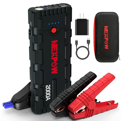 NEXPOW Car Jump Starter, 2000A Peak 12V Portable Car Battery Starter, Auto Battery Booster, Lithium...