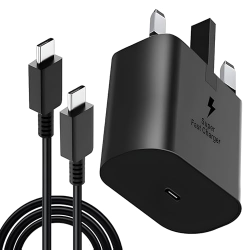 For Samsung Super Fast Charger USB C Charger Plug with 1M Charging Lead For Samsung Galaxy S26/S25/S24/S23/S22/S21/S20 Plus Ultra FE/A56/A16/A15/A32/A33/A34/A35/A52/A53/A54 Z Flip Z Fold (1 PACK)