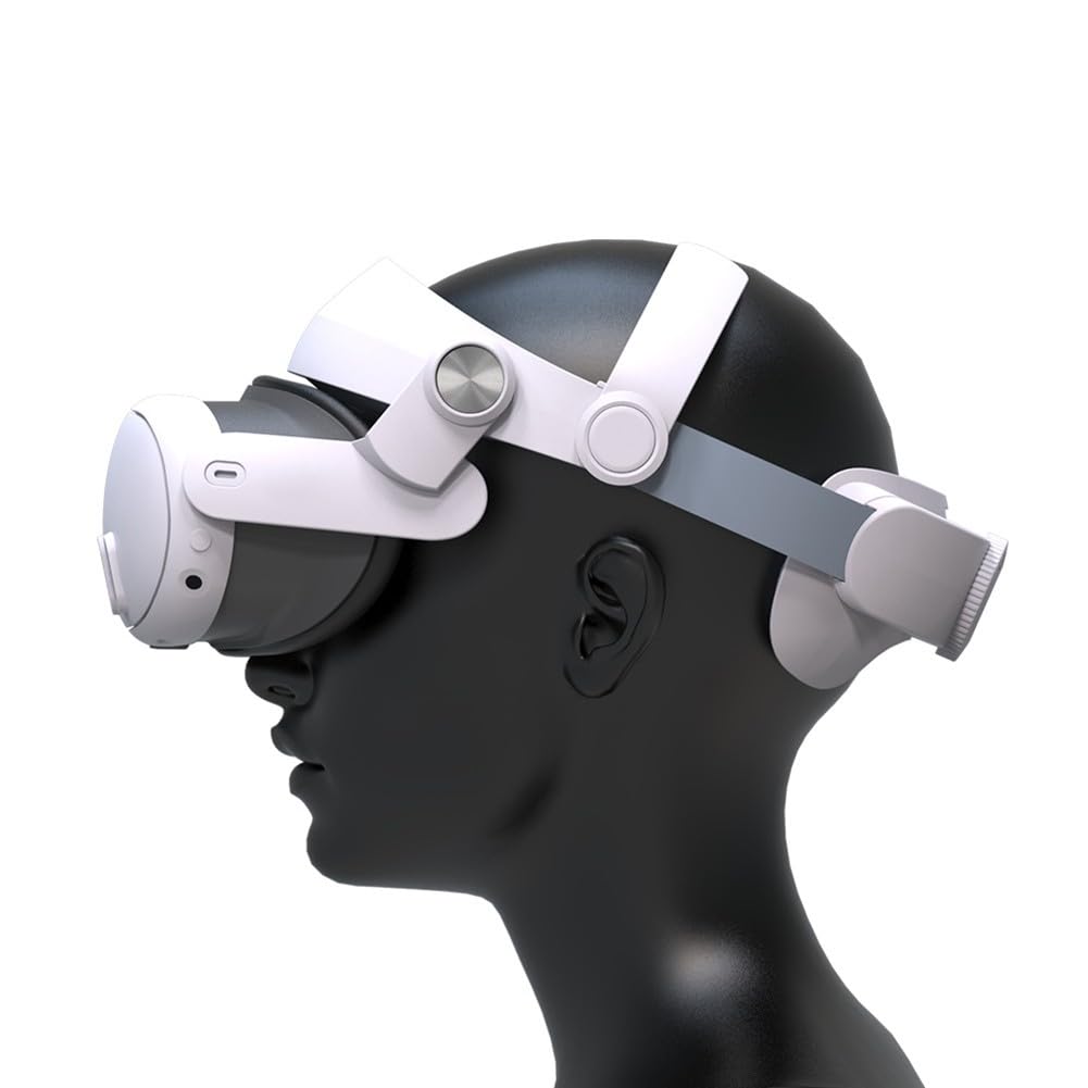 Sangle de tête pour Meta Quest 3/3S avec batterie intégrée, autonomie prolongée de 3 heures, double charge rapide, ajustement confortable pour de longues sessions de jeu, blanc T300 Regular
