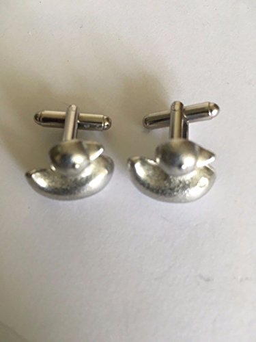 Pato de goma para baño TG81, par de gemelos de peltre moderno, hecho de peltre inglés fino y postado por los regalos de EE. UU. para todos los años 2016 de Derbyshire UK