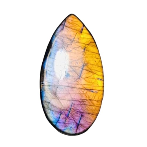Cabochon en labradorite arc-en-ciel poire pour réussir vos sertissages de bijoux sans fissures