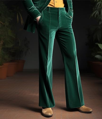 VENNYNG Men's Velvet Dress Suit Pants Fall Autumn Wedding Trousers Wide Straight Leg Plain Winter Outdoor Daily Wear3
