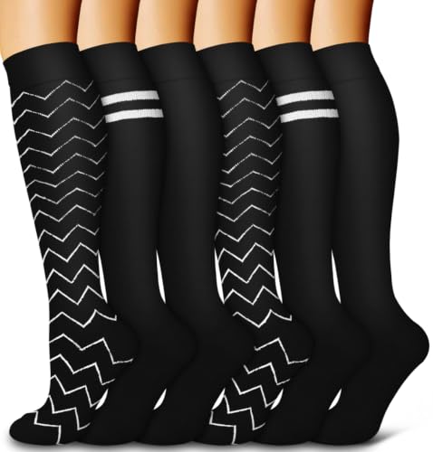 Image of 6 Pack Copper Compression Socks for Women and Men Circulation-Best Support for Medical,Running,Nursing,Athletic