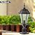 GOALPLUS Cast Aluminum 24" Large Outdoor Post Light with 3" Pier Mount, Bronze Exterior Pathway Pole Lights Fixture with Seeded Glass 2 Pack Outside Garden Post Lamp Lantern Head for Driveway, Yard