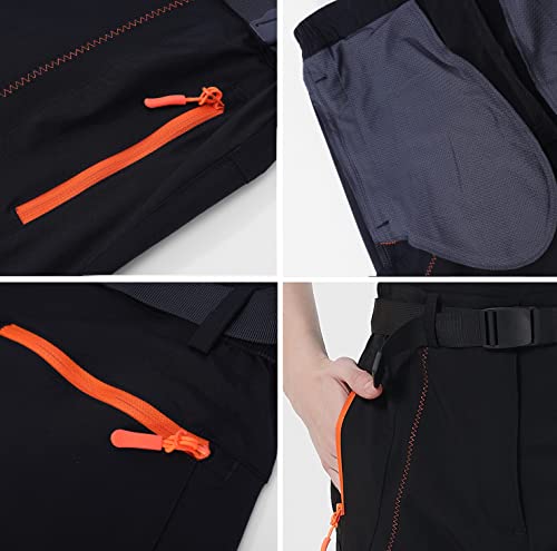 Kuseeker Mens Stretch Work Hiking Pants Quick Dry Lightweight Waterproof Outdoor Travel Climbing Fishing Pants Black 34 #TOP3