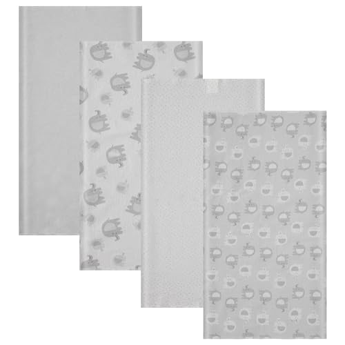 Image of Cudlie 4 Pack Receiving Blankets: Ultra-Soft Essentials for Baby Boys and Girls, Swaddling, Cuddling and Nursing. Multipack for Infants, Newborns and Babies. Perfect for Baby Showers and Everyday