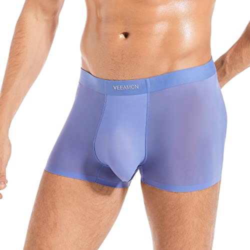 Mens Ice Silk Underwear 4-Pack Boxer Briefs Cotton Modal Comfortable Soft Trunks Underwear With Gift Box3