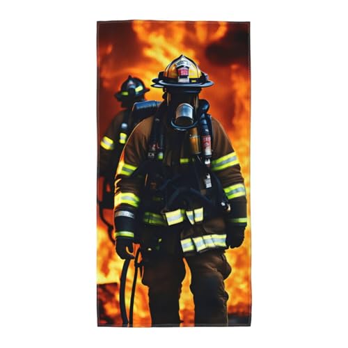 KLJnmbb Serviette de bain élégante et légère avec imprimé flammes pompiers pour plage, piscine, salle de sport, voyage, vacances, usage multiple