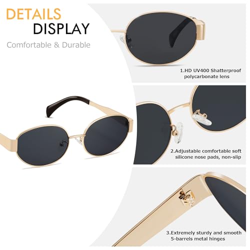 Trendy Oval Sunglasses for Women Men 2025 Retro Sun Glasses Classic Shades UV400 Protection CL25013