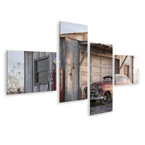 Impression sur toile haut de gamme islandburner | Tableau garage vintage salon Edition H5