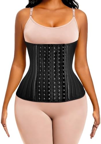 ECOWALSON Waist Trainer for Women Corset Cincher Body Shaper Girdle Trimmer with Steel Bones Extender