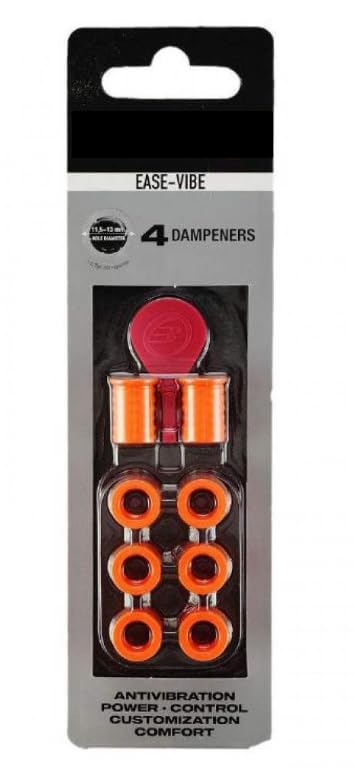 Antivibradores para Pala de Padel. Shockout. 4 Dampeners. Ease Vibe. Los dampeners Ease-Vibe Son pequeños y Ligeros, Pero Extremadamente eficaces. Color Naranja. Pro Elite.