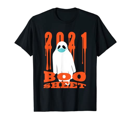 2021 is boo sheet divertido fantasma de halloween y máscara facial Camiseta