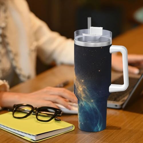 Vaso aislado de 40 oz t[strong]é[/strong]rmico Stellar Galaxy Soccer con asa resistente 8