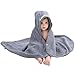 HAHASHOW Ragazzo Ragazza Bambù Asciugamano Da Bagno Con Cappuccio, Asciugamano Con Simpatico Design Animale, Asciugamani Grandi e Assorbenti Per Bambini Per Neonato,Squalo grigio Infant 75 * 100 cm. immagine
