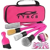 TTRCB Car Detailing Cleaning Kit Interior Cleaner, Car Detailing Brush Set, Pink Car Accessories Essentials for Women, Car Cleaning Gel, Car Cleaning Supplies Tools Stuff for RV, SUV, Interior