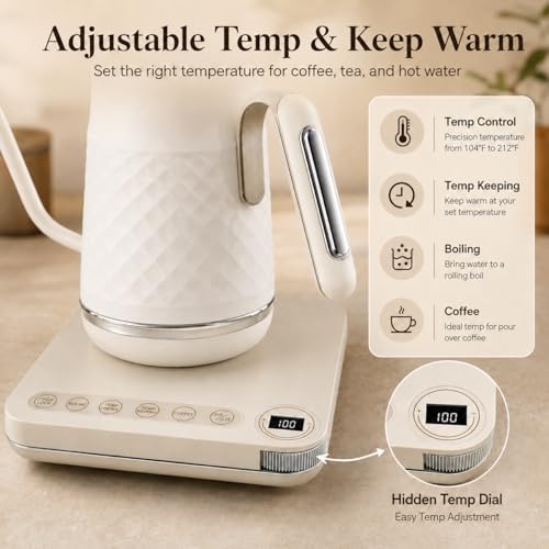 Tetera eléctrica Minervor 0.7L con control de temperatura miniatura 3