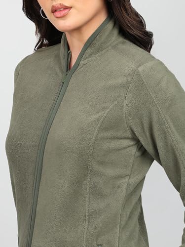 Image of Alan Jones Clothing Women's Standing Collar Zipper Fleece Standard Length Jacket
