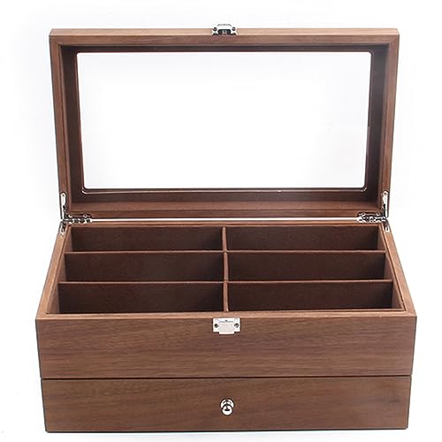 Sunglasses Organizer,Sunglasses Storage Box,12 Grid 2 Tier Wood Sunglasses Organizer,Eyeglasses Collector Eyewear Display Case Storage Box,Sunglasses Case,Glasses Case for Multiple Pairs of Glasses