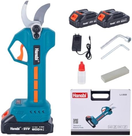 Hanabi Tesoura de Poda Elétrica Sem Fio Profissional 21V, 2 Bater...