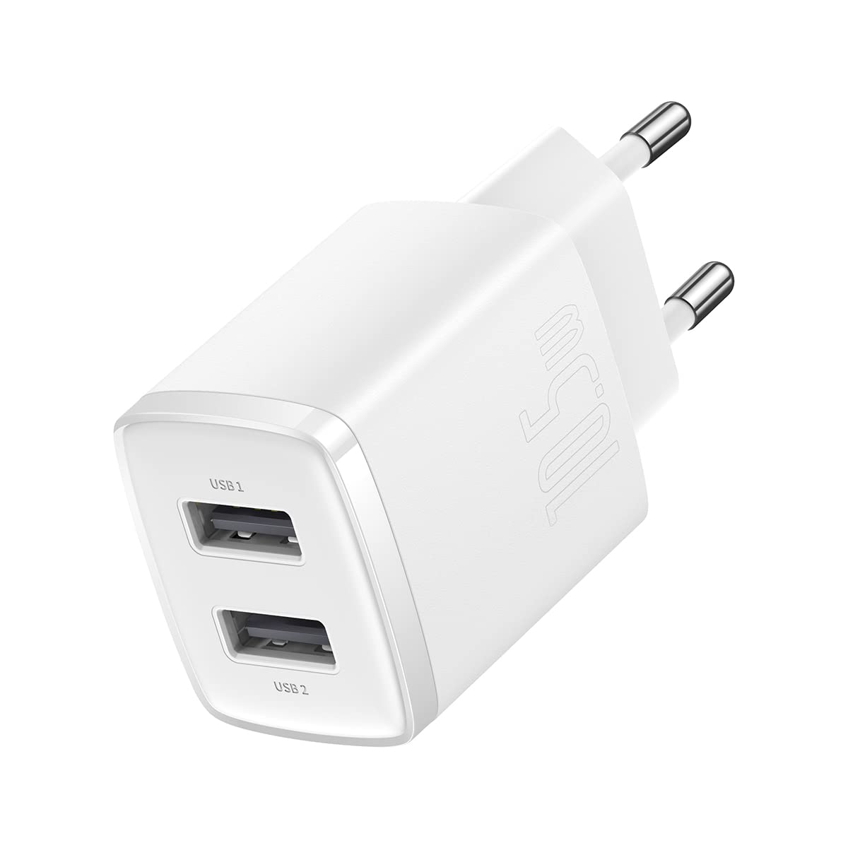Baseus Travel Charger Kompaktowa ładowarka ścienna U+U, 10,5W EU White (CCXJ0