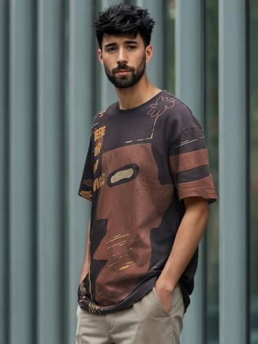 Image of WROGN Men's Pure Cotton T-Shirt | Heavy GSM | Oversized Fit