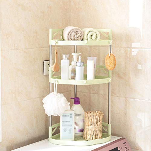 SBCGFY Estante de Almacenamiento Carro Muebles para el hogar Bricolaje Estantes Simples de Acero Inoxidable de Dos o Tres Capas Estantes con Acabado triangul(White Large) - imagen 5