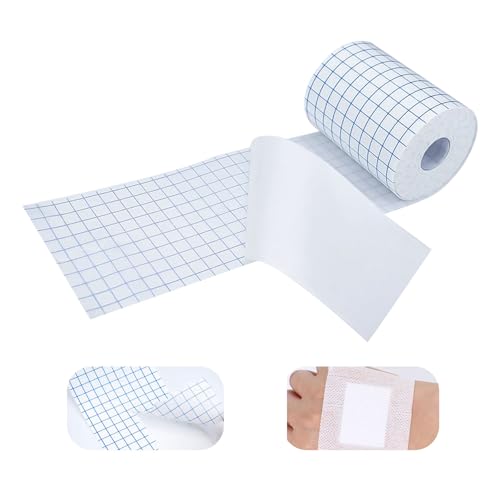 10cm*10m Cinta Adhesiva Transpirable Microporos, 1 Rollo Vendaje Non Tejida Médica Blanco, Cinta Fijación Cuidado Heridas, Apósito Medicamentos Fijo para Cuello, Espalda, Hombros, Brazos, Muslos
