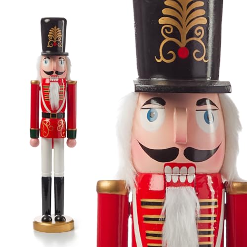 The Christmas Workshop 60cm Wooden Nutcracker/Classic Handcrafted Christmas Decoration in Traditional Festive Colours 74359