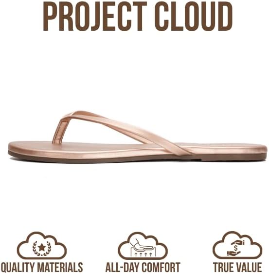 Project Cloud Flip Flops for Women Footwear- Lightweight and Memory Foam Insole Sandals for Women 2026 - Durable Non-Slip Beach Essentials Flats for Women Sandals (Foundations) thumbnail