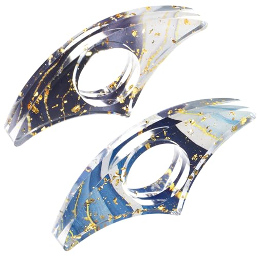 JIEYAO 2 stuks boekenpaginahouder om te lezen, esthetische hars duimring paginahouder, handgemaakte glinsterende duimbladwijzer, gepersonaliseerde leesaccessoires, boekopener voor leraren