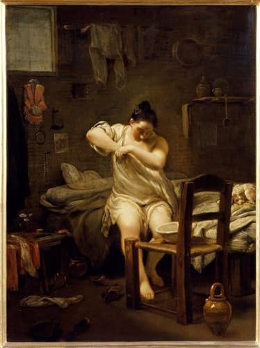 Art mural classique la Puce de Giuseppe Maria Crespi grand tableau moderne