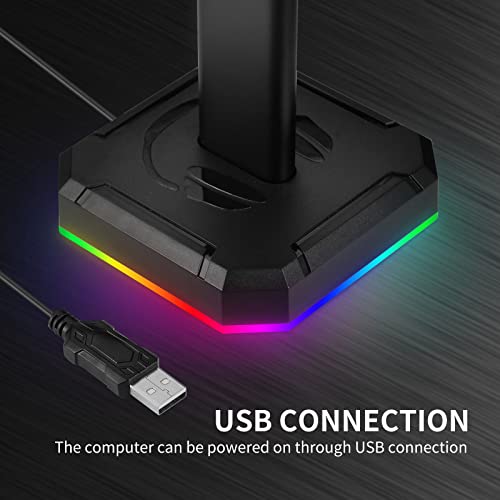 Headphone Stand With Rgb Lights,Desktop Gaming Headset Holder For Most Headphone Controller #TOP4