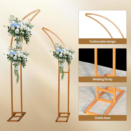 Arco de jardín de metal con estructura curvada resistente para enredaderas y fiestas 3