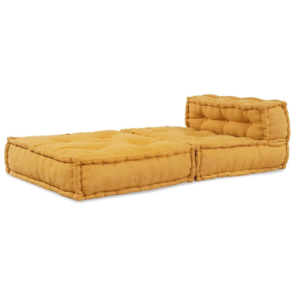 SYDE Sofá Modular Amarillo 70x70x54 | Relleno de espuma, funda de algodón, diseño versátil, ideal para sala, cine en casa o porche