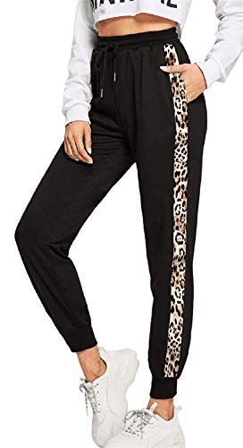 Rave on Friday Mujer Pantalones Deportivos Atléticos Pantalones Largos Informales Pantalones Deportivos de Entrenamiento Pantalones Deportivos Leopardo con cordón y Bolsillo S Cover